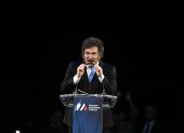 El presidente argentino, Javier Milei, participa este sábado en el Madrid Economic Forum en Madrid.