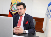 Carlos Alarcón, representante de la Fiscalía, defiende la actuación del Ministerio Público en procesos contra el alcalde de Guayaquil, Aquiles Álvarez.