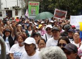 Los adultos mayores de distintos barrios de Quito realizaron una movilización para pedir a la Corte que tramite con celeridad las demandas de inconstitucionalidad contra la reforma al Cootad.