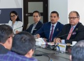 Judicatura.  De derecha a izquierda: Vocales Fabián Fabara, Damián Larco, Alfredo Cuadros y Magaly Ruiz.