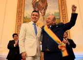 Daniel Noboa y su padre Álvaro Noboa, en una foto de archivo.