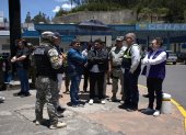 Los delegados de la CAN acudieron este 21 de marzo a Rumichaca para constatar el impacto de la tasa de seguridad.