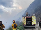 En la parroquia Lligua de Baños, los bomberos tardaron una semana para controlar el fuego en la montaña.
