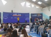 Wl presidente Daniel Noboa llegó a Cuenca para presentar programa de capacitación laboral para jóvenes.