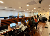 Referencial. Sala de audiencias en diligencia judicial, en un contexto marcado por el caso Triple A.