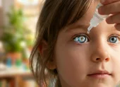 Referencial. Un niño aplica gotas oculares en el marco de estudios sobre nuevos tratamientos contra el cáncer infantil.