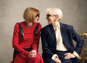 Anna Wintour y Meryl Streep en la sesión de fotos para Vogue.