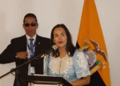 La ministra Inés Manzano en la rendición de cuentas de su cartera en la Plataforma Goubernamental.