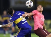 Mario Pineida jugador del Barcelona SC en el 2021 en el empate 0-0 con Boca Juniors.