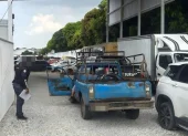 Esta camioneta fue retenida por la Agencia de Tránsito y Movilidad (ATM) porque no cumplía las condiciones para circular por las vías de Guayaquil.