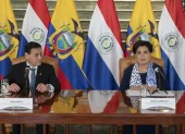 Rubén Ramírez y Gabriela Sommerfeld, cancilleres de Paraguay y Ecuador, respectivamente.