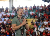 El presidente Daniel Noboa participó en el encuentro de nacionalidades amazónicas en Puyo, Pastaza, el viernes 17 de abril.