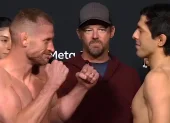 Davey Grant vs Adrián Luna Martinetti en el pesaje.