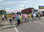 La marcha que hicieron los arroceros en marzo de 2026 en Daule.