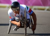 Alex Zanardi durante una de sus últimas competencias en Juegos Paralímpicos.