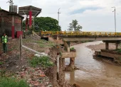 Fotografía que muestra al Puente Internacional Francisco de Paula Santander en Cúcuta (Colombia).