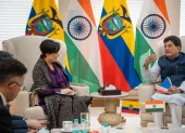 La canciller Gabriela Sommerfeld y el ministro de Comercio e Industria Piyush Goyal analizaron los ejes de la agenda económica-comercial.