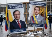 Imagen, preparada con Gemini, para simbolizar que las relaciones entre Gustavo Petro y Daniel Noboa, presidentes de Colombia y Ecuador, están rotas.