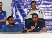 Cristhian Noboa (i) y José David Jiménez fueron electos en Emelec el 21 de febrero.