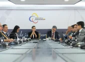 Mercedes Caicedo, presidenta de la Judicatura, y Marco Rodríguez, de la Corte Nacional.