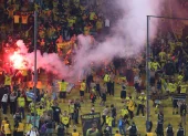 La hinchada de Barcelona SC en el estadio Monumental.