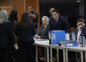 El expresidente Lenín Moreno se encuentra la mañana de este 11 de mayo de 2026 en el auditorio de la Corte Nacional de Justicia.