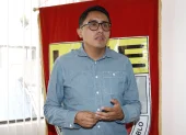 El presidente de la Unión Nacional de Educadores, Andrés Quishpe.