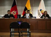 Audiencia del caso Sinohydro en la Corte Nacional de Justicia, donde la Fiscalía presentó nuevas pericias de audio y video dentro del proceso por presunto cohecho relacionado con Coca Codo Sinclair.