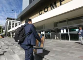 La Fiscalía trasladó los documentos de la investigación del caso Goleada a la audiencia en el Complejo Judicial Norte de Quito.