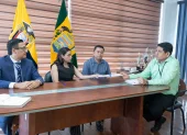 Mercedes Caicedo, presidenta del Consejo de la Judicatura, presentando la denuncia ante la Fiscalía en El Oro.