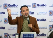 Pabel Muñoz asumió la alcaldía de Quito en mayo de 2023. Busca la reelección para un nuevo periodo.