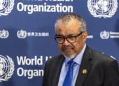 Representante de la Organización Mundial de la Salud durante una rueda de prensa en Ginebra.
