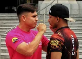 Los peleadores protagonizaron un intenso careo previo al debut de ALTUM, la nueva promotora ecuatoriana de MMA.