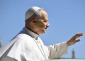 El papa León XIV, este miércoles 20 de mayo en la audiencia general semanal en la plaza de San Pedro, en Ciudad del Vaticano.