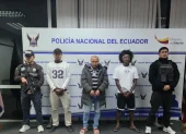 La Policía Nacional del Ecuador presentó a los implicados.
