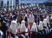 El presidente, Daniel Noboa, ingresando a la Asamblea Nacional para dar el informe a Ecuador sobre su gestión.