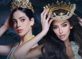 Fátima Bosch, Miss Universo 2025, y Nadia Mejía, Miss Universo Ecuador 2025.