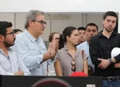 De izquierda a derecha: Rafael Quintero exviceministro de Electricidad, exministro de Energía Antonio Gonçalves, exasesora Doménica López Arboleda, y el exasesor Peter Dreher.
