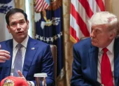 El secretario de Estado de Estados Unidos, Marco Rubio, y el presidente de Estados Unidos, Donald Trump, durante una reunión en la Casa Blanca en Washington, DC, EE. UU., el 27 de mayo de 2026.