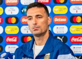Lionel Scaloni, director técnico de la Selección Argentina, durante una conferencia de prensa.