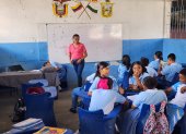 Mirian Altafuya, fue profesora del ecuatoriano. Lleva cerca de quince años enseñando en esa institución y aún en las aulas donde Pacho creció.