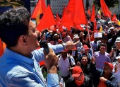 Unidad Popular organizó una marcha el 27 de mayo de 2026 en rechazo de su cancelación del registro de organizaciones políticas.