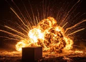 Imagen referencial. Explosión del cohete New Glenn.