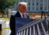 El presidente de EE.UU., Donald Trump, en una de sus recientes apariciones públicas.
