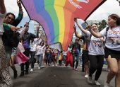 Varios colectivos marcharon en el día del Orgullo Gay, en el norte de Quito. 22 de junio del 2024 (ag expreso ag extra)