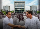 Imagen del superintendente de Compañías, Luis Cabezas-Klaere, y el presidente Daniel Noboa, quienes participaron de un evento institucional, meses atrás, usada para elaborar collage.