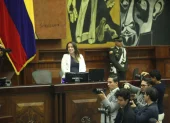 Mishel Mancheno asumió la Presidencia de la Asamblea Nacional tras la renuncia de Niels Olsen.