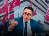 la UNE, presidida por Andrés Quishpe, difundió un comunicado sobre el bloqueo de sus cuentas bancarias.