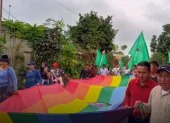 Habitantes de Las Naves participan en una manifestación contra el proyecto minero Curipamba-El Domo.