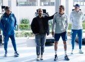 El cuerpo técnico de Barcelona SC, Rubens Valenzuela, preparador físico, Guillermo Almada y Darwin Quintana asistente técnico.